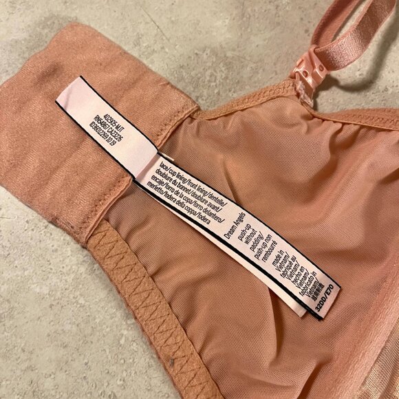 Victoria's Secret Dream Angels Bustier Bra Push up without padding 32DD Pink Lac - Picture 10 of 10